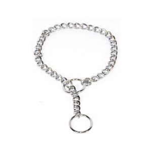 Fine Choke Chain Dog Collar in Silver Color with Steel Construction