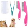 Fine-Toothed Flea Comb for Cats and Dogs, Tear Stain Removal, and Matting Prevention