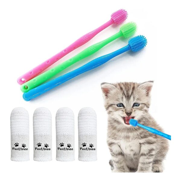 Finger Toothbrush, and 360 Degree Toothbrush for Small to Large Dogs and Large Cats