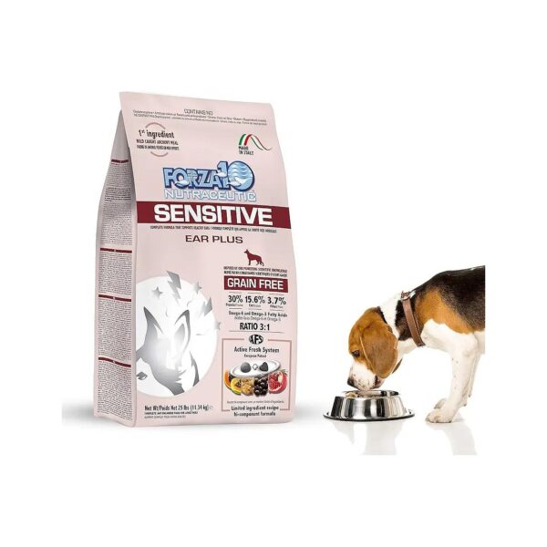 Fish Flavor Grain-Free Dog Food for Ear Infections, Yeast Infections, and Otitis Relief