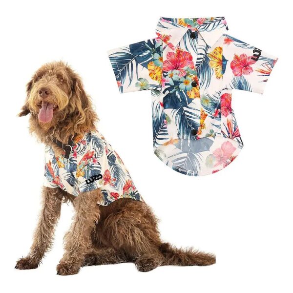 Fit Hawaiian Dog Shirt for Small, Medium, and Large Breeds, Pet Apparel for Comfort