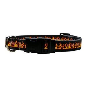 Fit Red Flames Polyester Dog Collar for Cats with 8-12 Inch Necks