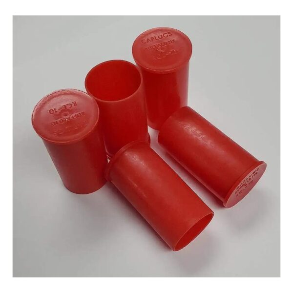 Five Pack Red Plastic Muzzle Cover Caps for Small Medium Large Breeds