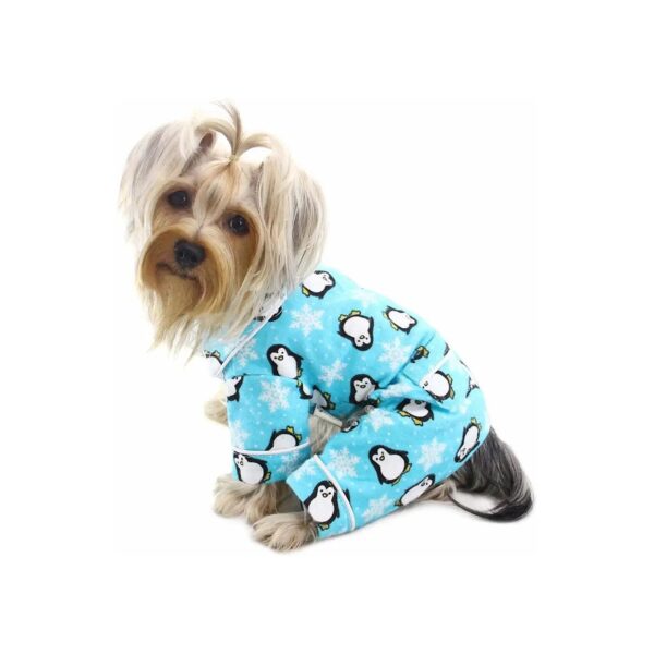 Flannel Dog Jumper with Penguins and Snowflakes for Small Breeds Medium