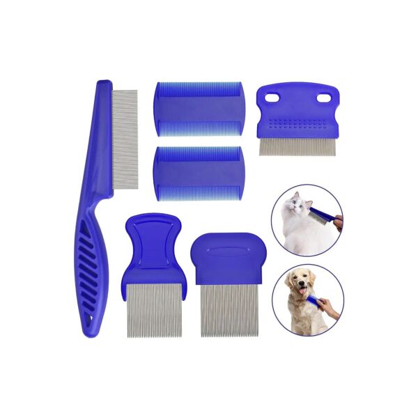 Flea Comb Set for Cats and Dogs Effective Pet Grooming Tool for Small Medium Large Pets