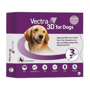 Flea Tick Mosquito Treatment for Large Dogs 56 95 lbs 3 Month Supply