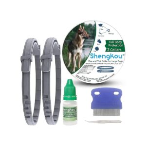 Flea and Tick Collars for Large Breed Dogs with Natural Ingredients Waterproof Protection