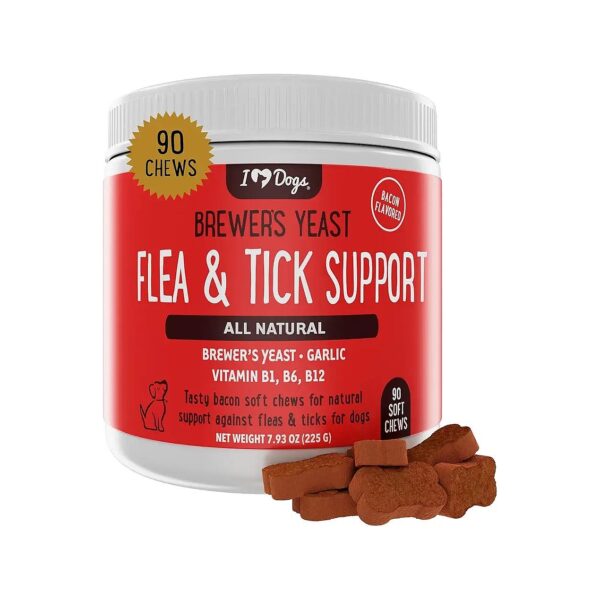 Flea and Tick Control Chews for Dogs with Natural Ingredients and Vitamins