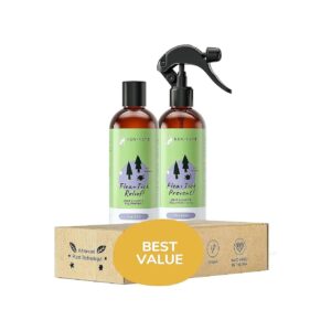 Flea and Tick Control Shampoo and Spray Kit for Dogs with 12 oz Volume