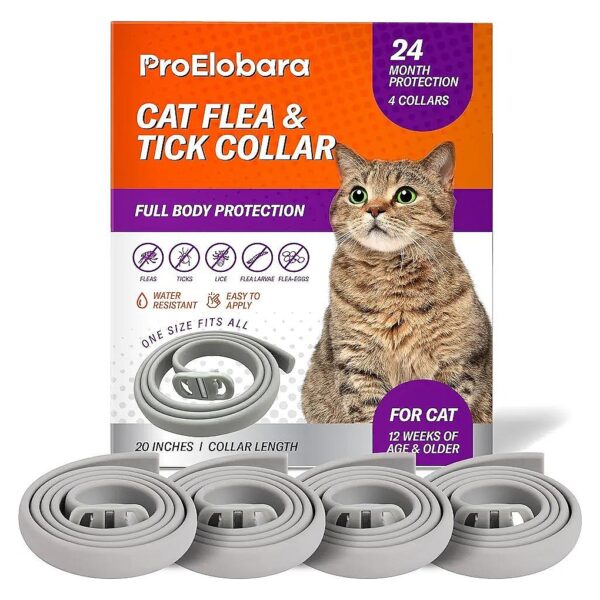 Flea and Tick Prevention Collar for Cats Kitten 4 Pack 24 Month Protection and Prevention