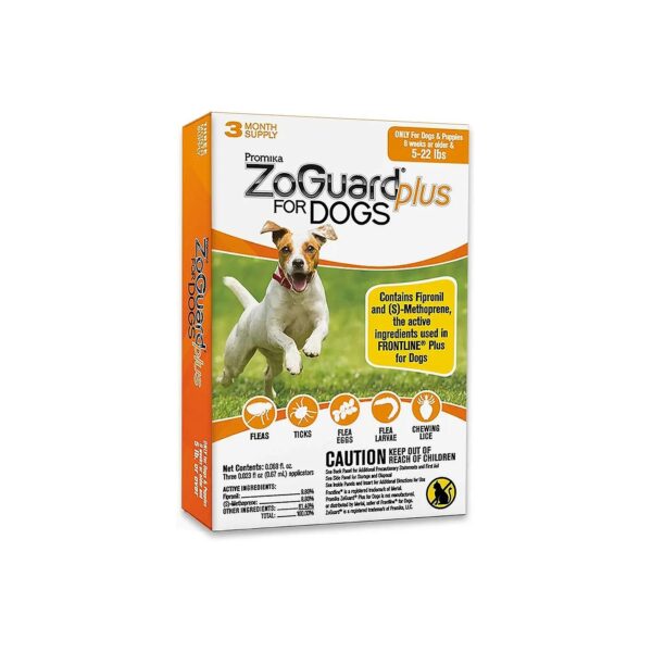 Flea and Tick Prevention for Small Dogs 5-22 lb with EPA-Registered ZoGuard