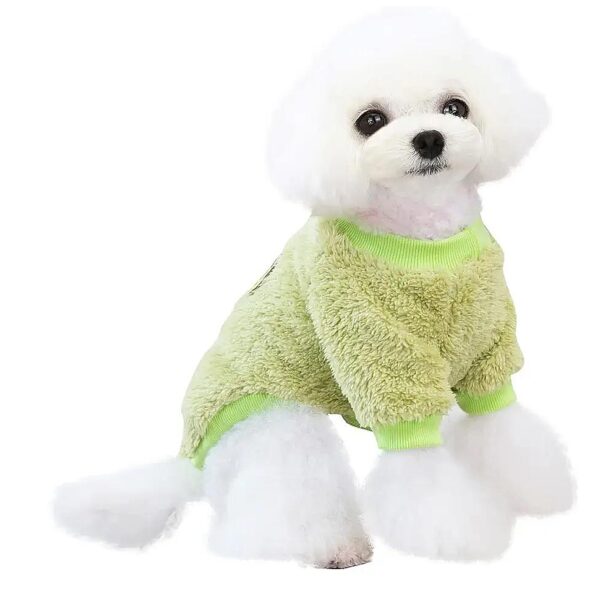 Fleece Dog Sweater with Bear Pattern for Small to Medium Pets