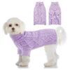 Fleece Dog Sweater with Turtleneck Pullover Design for Winter Keep Warm