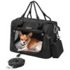 Fleece-Lined, 17 x 12 x 12 Inches, for Cats and Small Dogs up to 13 Lbs, Classic Black