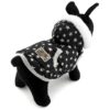 Fleece Lined Puppy Jacket for Small Dogs and Cats Polka Dot Star Printed Hooded Coat