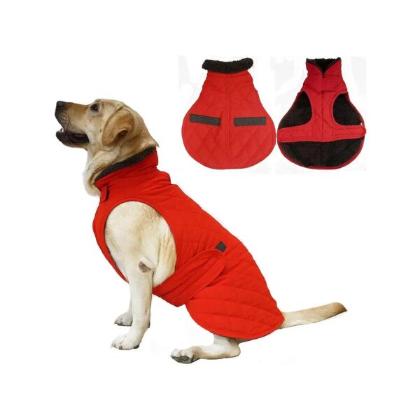 Fleece Lined Warm Dog Jacket for Small to Medium Breeds in Cold Weather