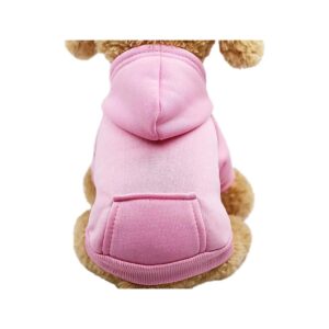 Fleece Puppy Coat Pink XL for Small Dogs Puppy Sweater with Hoodie