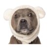 Flexible Polar Bear Dog Hat Costume for Medium Dogs with Machine Washable