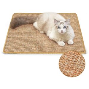 Floor-to-Wall Cat Scratcher Mat with Sticky Velcro Tapes Protects Carpets