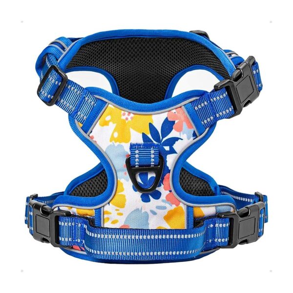 Floral Dog Vest Harness with Reflective Adjustable