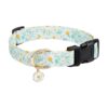 Floral Patterned Dog Collar with Buckle Closure and Adjustable Size for Multiple Dogs