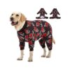 Floral Print Dog Pajamas for Big Dogs with Abdominal Wound Protection