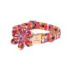 Flower-Patterned Dog Collar with Adjustable Straps for Small Breed Dogs