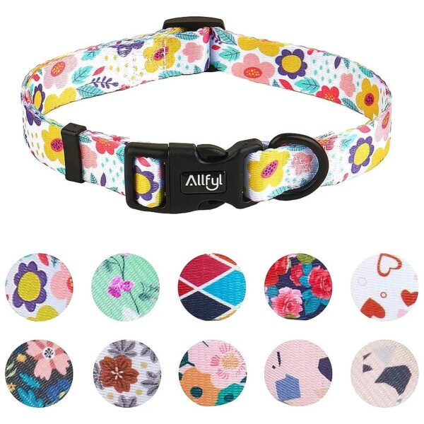 Flower Pet Collar with Adjustable Size and Soft Durable Materials for Small to Large Dogs