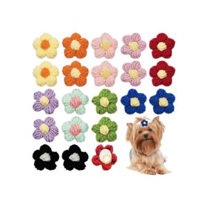 Flower Petal Dog Hair Bows for Big Small Medium Breed Dogs Puppy Groom