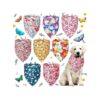 Flower Print Triangle Bandanas for Dogs and Cats Large Size with 8 Cute Patterns