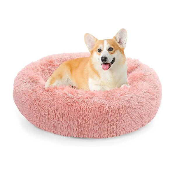 Fluffy Faux Shag Fur Dog Bed for Small to Medium Breeds, Self-Warming and Waterproof