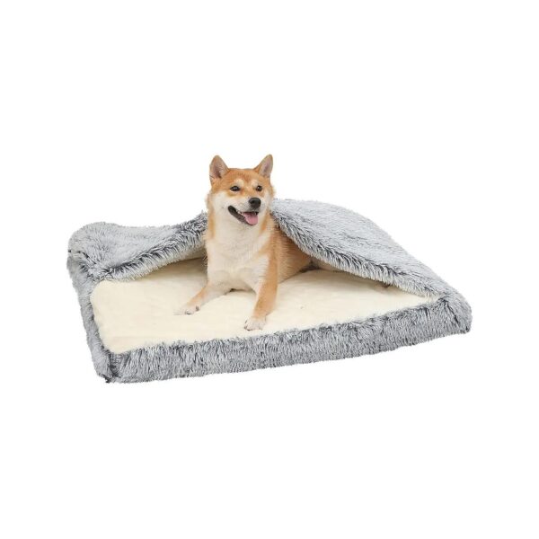 Fluffy Orthopedic Dog Bed with Calming Pad and Washable Cover