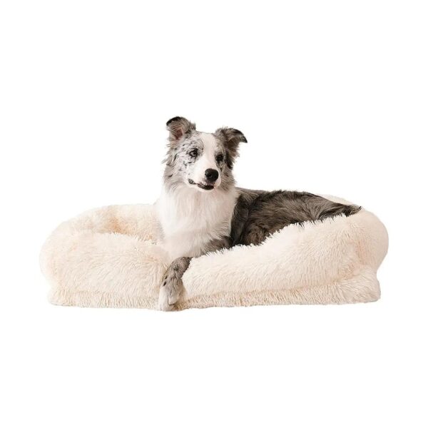 Fluffy Plush Dog Crate Bed for Large Dogs with Machine Washable and Durable Design