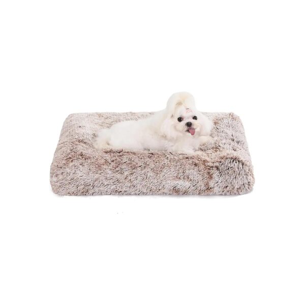 Fluffy Waterproof Faux Fur Dog Crate Bed for Small Dogs and Cats