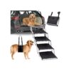 Foldable Dog Ramp for Pickups and SUVs Black 5 Steps