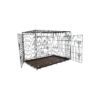 Foldable Double Door Dog Cage with Sturdy Metal Construction and Adjustable Space