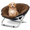 Foldable Elevated Dog Bed for Small Pets up to 30lbs with Plush Cushion