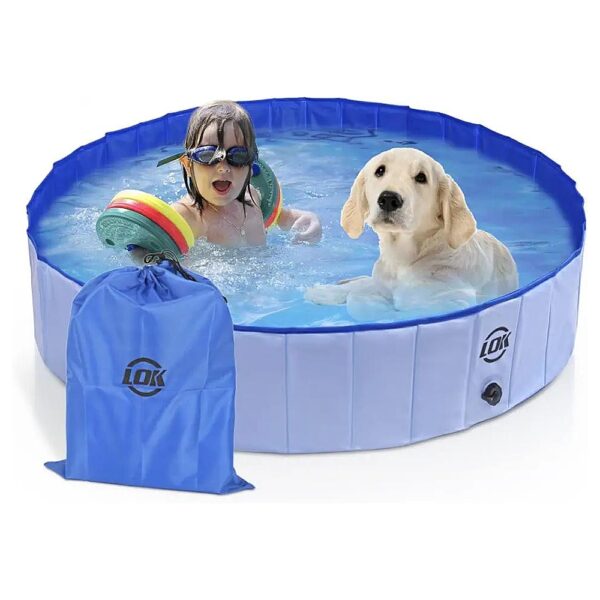 Foldable Large Dog Pool for XL Pets, Portable, Collapsible, and Leakproof