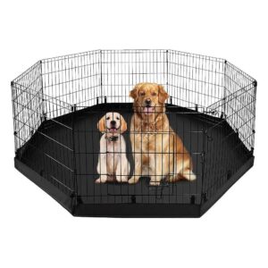 Foldable Metal Dog Exercise Pen with 8 Panes for Small Medium Pets Indoor Outdoor