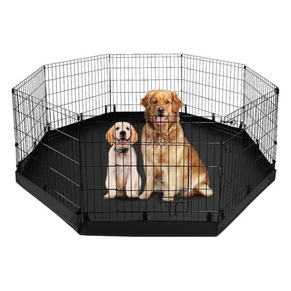 Foldable Metal Dog Exercise Pen with 8 Panes for Small Medium Pets Indoor Outdoor