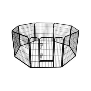 Foldable Metal Pet Exercise Fence Pen with 8 Panels for Indoor Outdoor Use