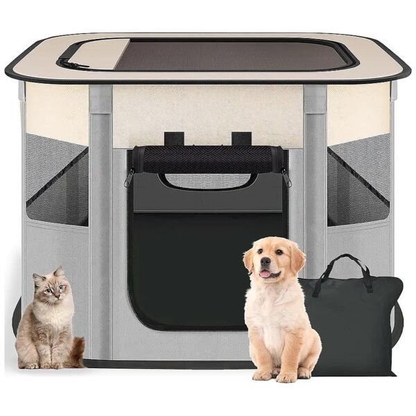 Foldable Pet Playpen for Cats and Small Dogs, Private Exercise Space