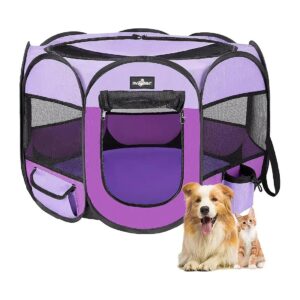 Foldable Pet Playpen for Small Dogs and Cats with Portable Design and Waterproof Pad