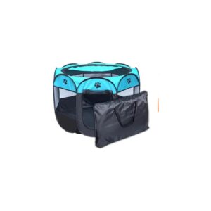 Foldable Pet Playpen with Water Resistance and Carrying Bag for Medium Grey Furry Friends