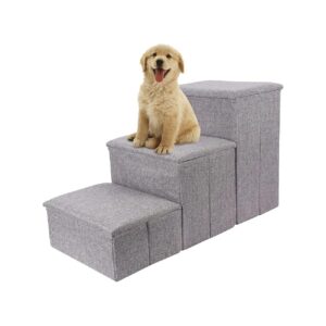 Foldable Pet Stairs with Storage Box for Small Pets and Cats