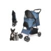 Foldable Pet Stroller with Storage Basket and Brake for Small Medium Dogs and Cats