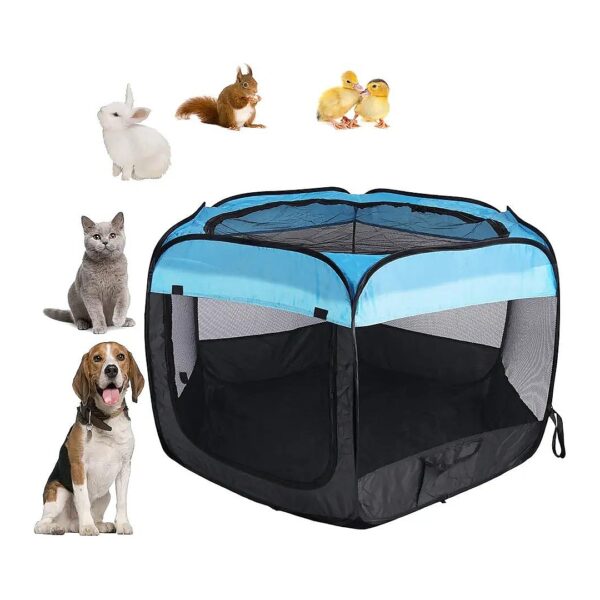 Foldable Pop-Up Playpen for Small Medium Large Dogs and Cats with Storage