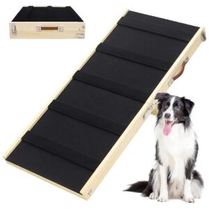 Foldable Portable Pet Ladder for Small Medium Dogs Cats with Wood Construction