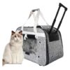 Foldable and Compact Cat and Dog Carrier with Wheels for Easy Storage and Travel