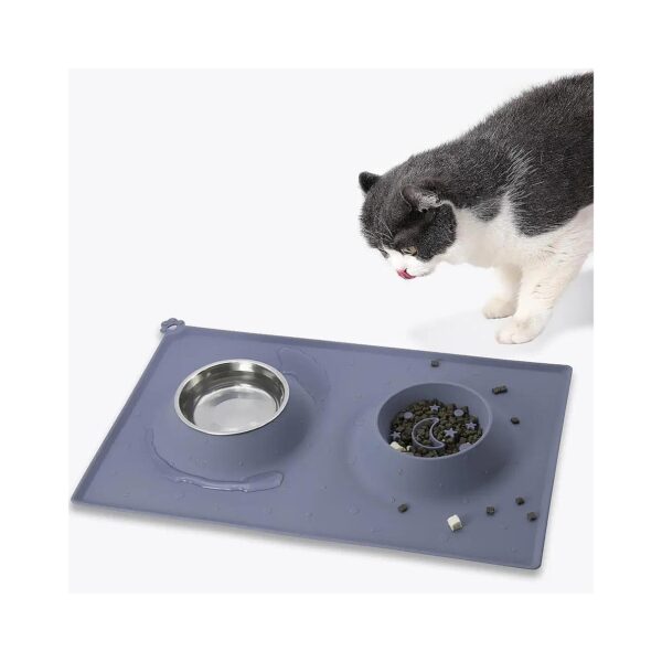 Food Grade Silicone and Stainless Steel Combination Cat and Dog Slow Feeder Bowl